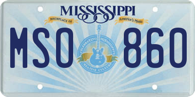 MS license plate MSO860