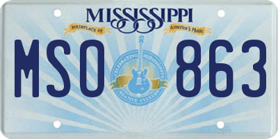 MS license plate MSO863