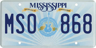 MS license plate MSO868