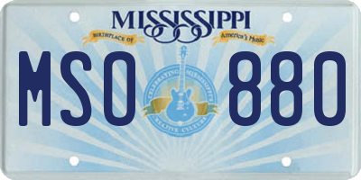 MS license plate MSO880
