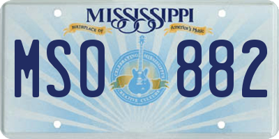 MS license plate MSO882