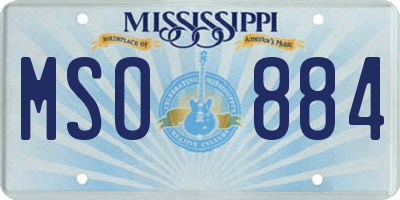 MS license plate MSO884