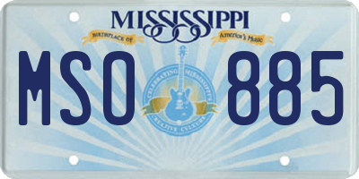 MS license plate MSO885