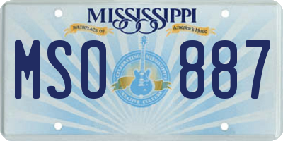 MS license plate MSO887
