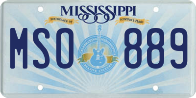 MS license plate MSO889