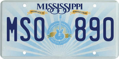 MS license plate MSO890