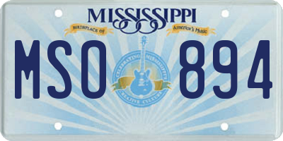 MS license plate MSO894