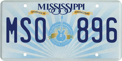 MS license plate MSO896