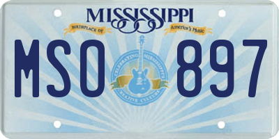 MS license plate MSO897