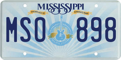MS license plate MSO898