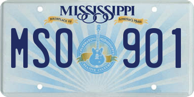MS license plate MSO901