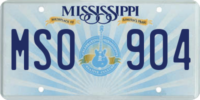 MS license plate MSO904