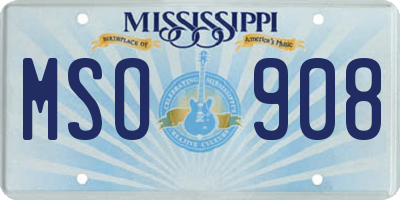 MS license plate MSO908