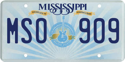 MS license plate MSO909