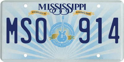 MS license plate MSO914