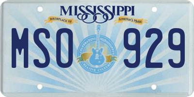 MS license plate MSO929