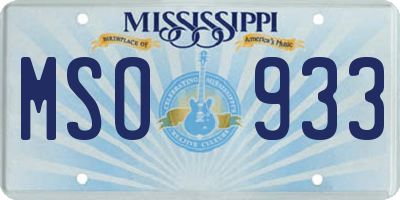MS license plate MSO933
