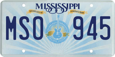 MS license plate MSO945