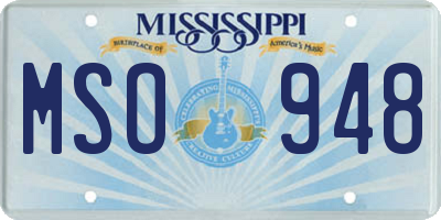 MS license plate MSO948