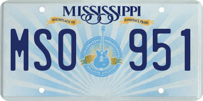 MS license plate MSO951