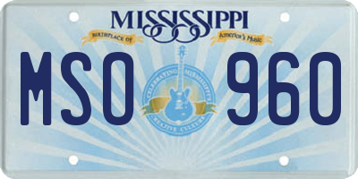 MS license plate MSO960