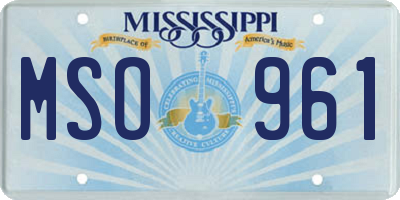 MS license plate MSO961