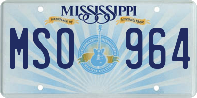 MS license plate MSO964