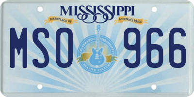 MS license plate MSO966
