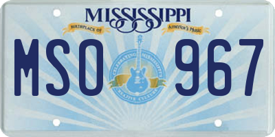 MS license plate MSO967