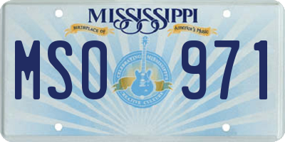MS license plate MSO971