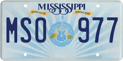 MS license plate MSO977