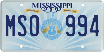 MS license plate MSO994
