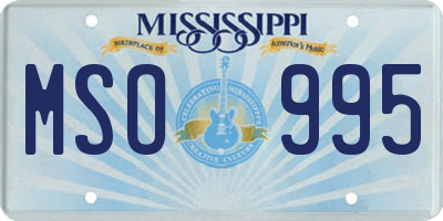 MS license plate MSO995