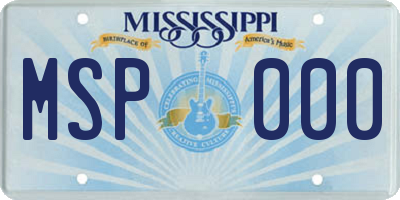 MS license plate MSP000