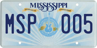 MS license plate MSP005