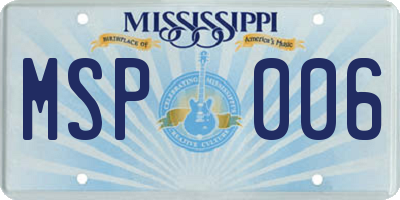 MS license plate MSP006