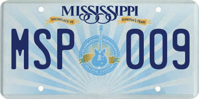MS license plate MSP009