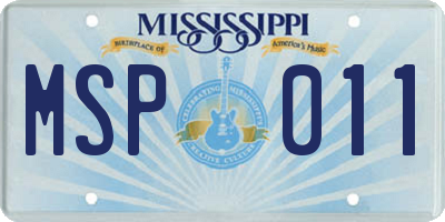 MS license plate MSP011