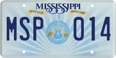 MS license plate MSP014