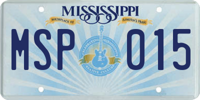 MS license plate MSP015