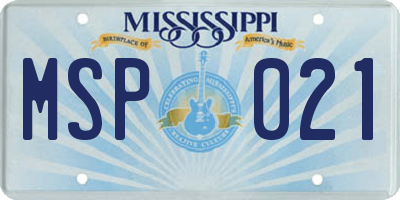 MS license plate MSP021