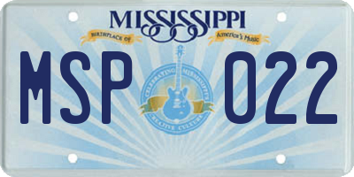MS license plate MSP022