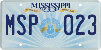 MS license plate MSP023