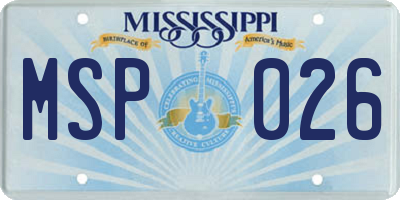 MS license plate MSP026