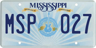 MS license plate MSP027