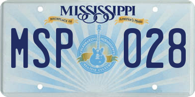 MS license plate MSP028