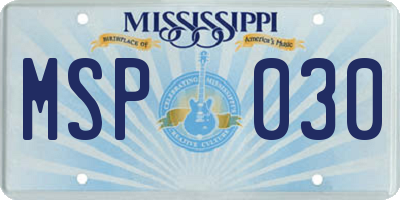 MS license plate MSP030