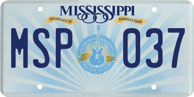 MS license plate MSP037