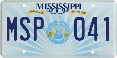 MS license plate MSP041