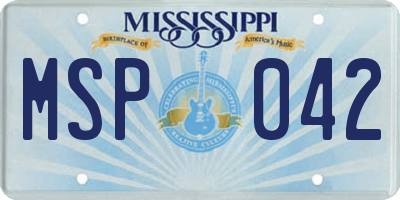 MS license plate MSP042